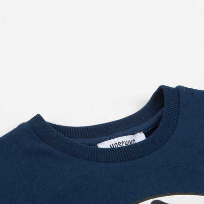 Girls Navy Blue Cotton Teddy Bear T-Shirt