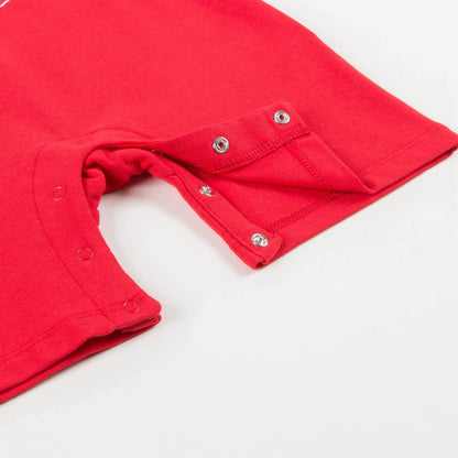 Baby Poppy Red Cotton Rompers