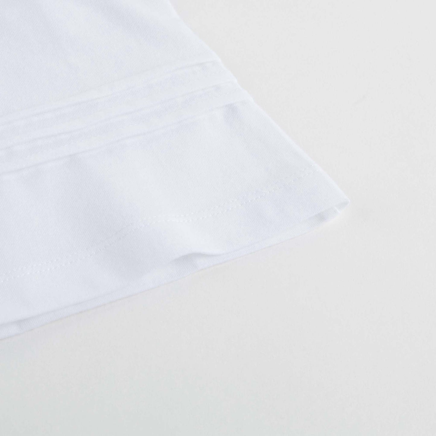 Girls White Pleat and Check Detail Cotton T-shirt