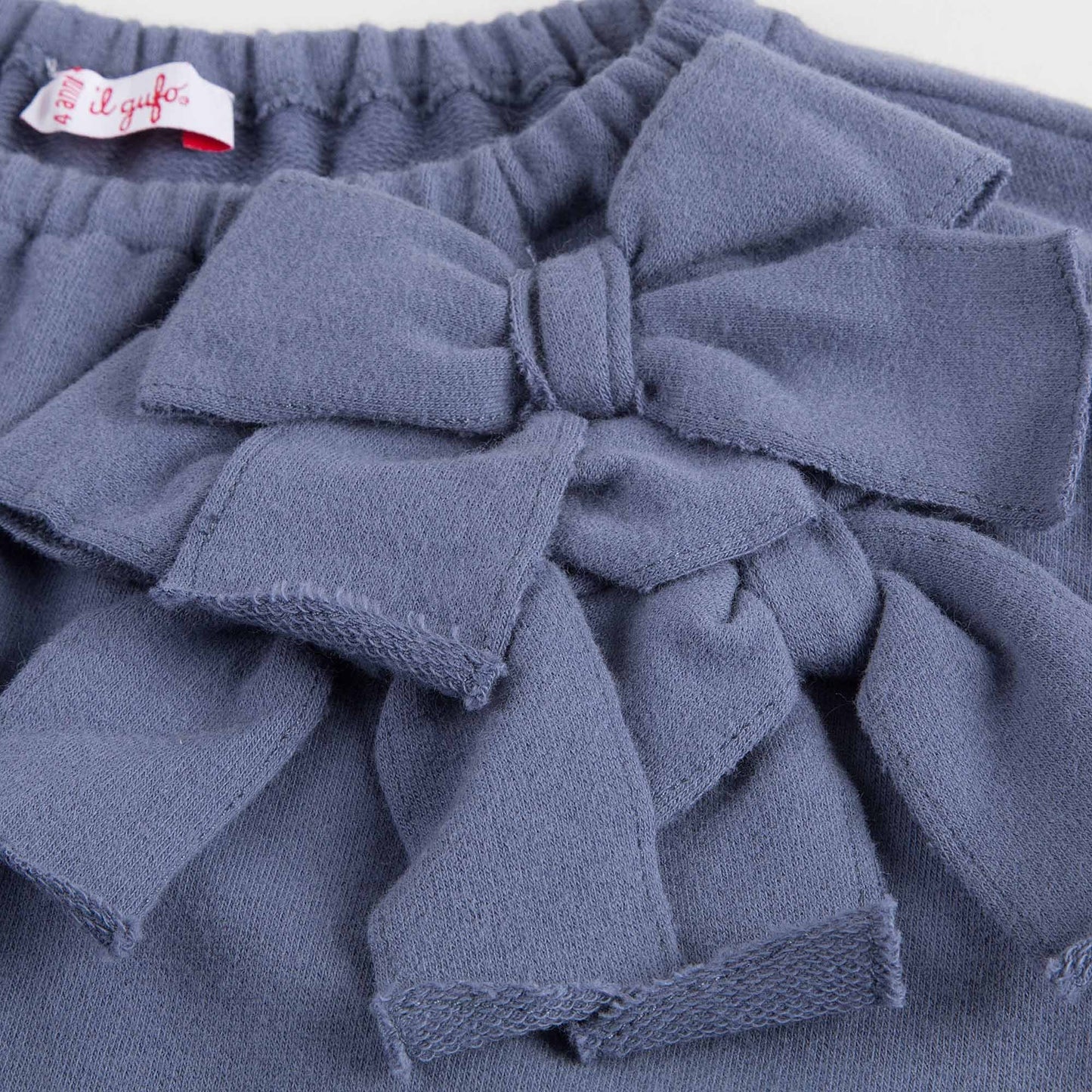 Girls Eggplant Violet Bow Trims Dress With Rib Collar