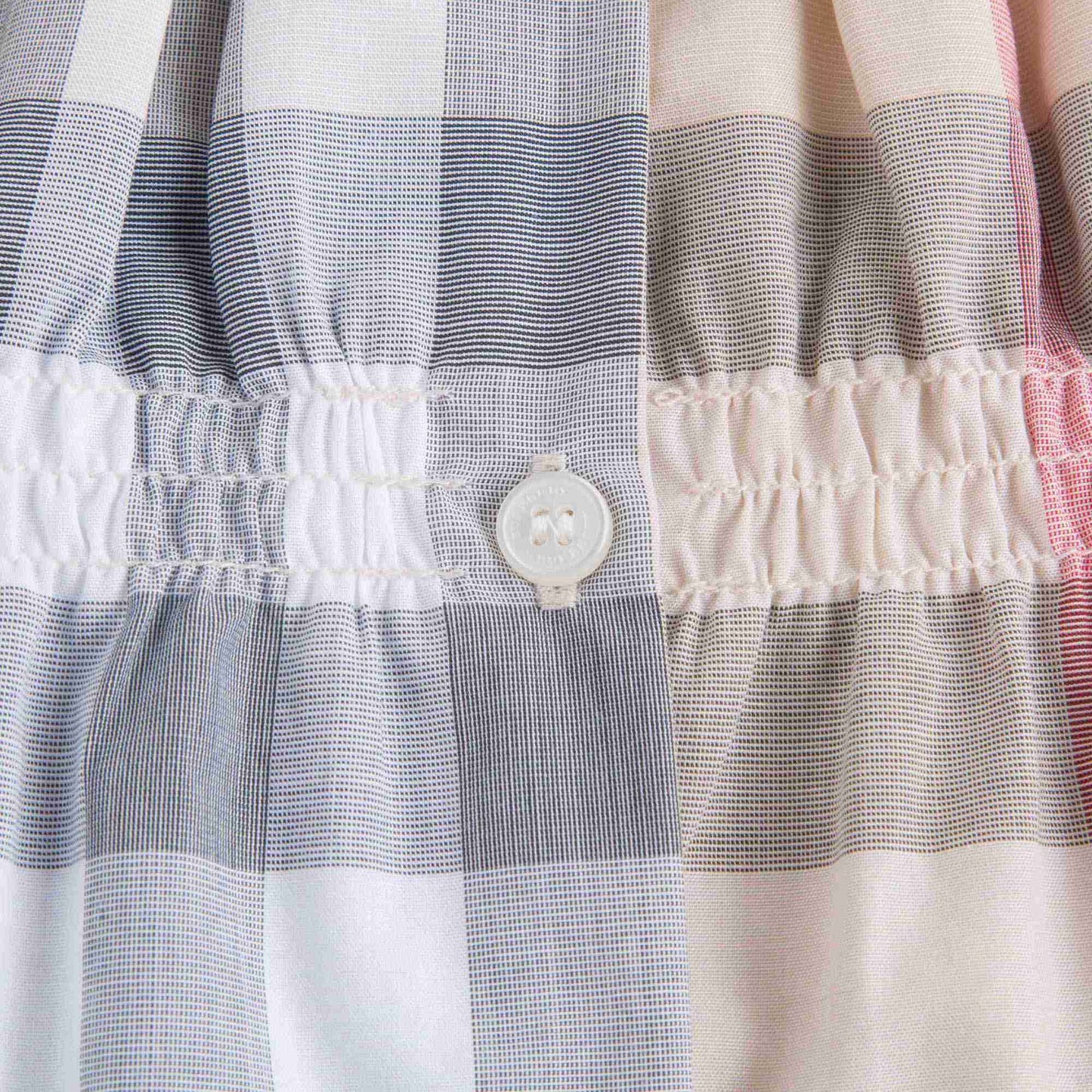 Baby Girls Beige Check Dress With Collar