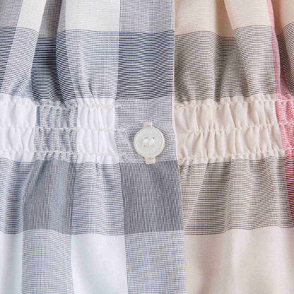 Baby Girls Beige Check Dress With Collar