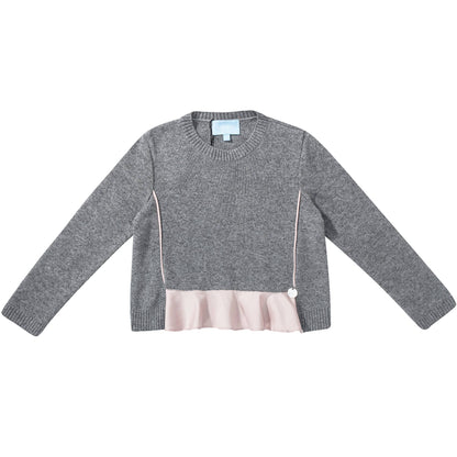 Girls Grigio & Rosa T-shirt