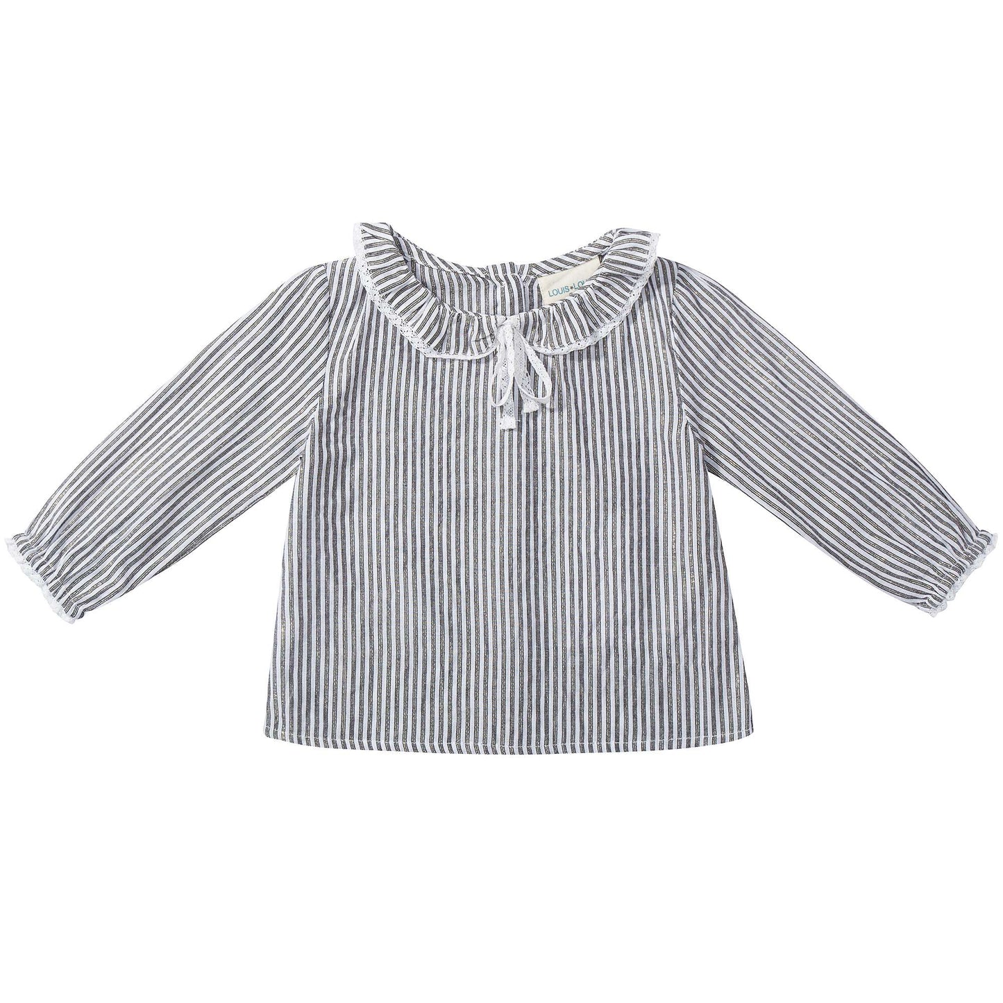 Baby Grey & off white Stripes Gold  Cotton Shirts