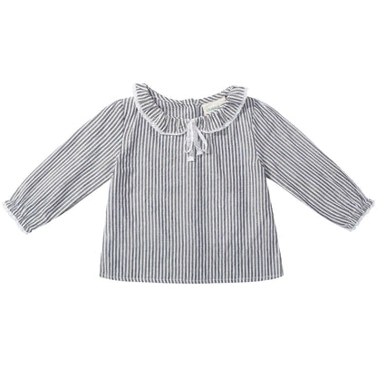 Baby Grey & off white Stripes Gold  Cotton Shirts