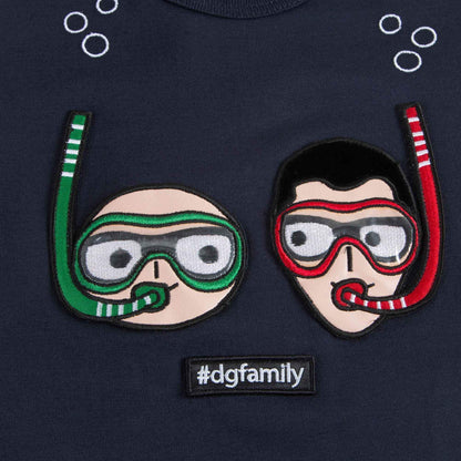 Baby Boys Dark Blue Cotton Babysuit