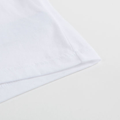 Girls White Cotton T-shirt