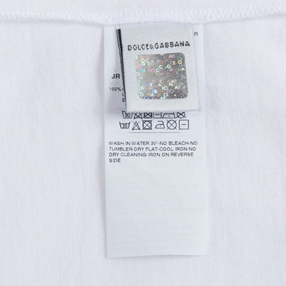 Girls White Cotton T-shirt