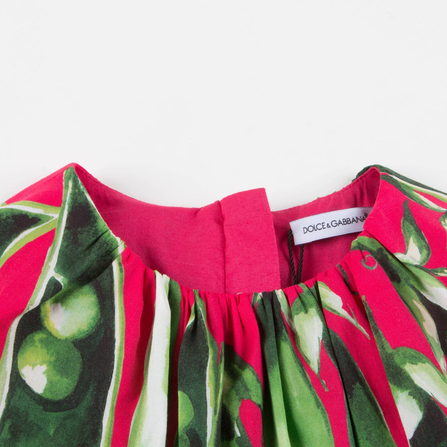 Girls Pink Peas Dress Set