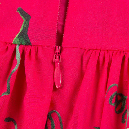 Girls Pink Peas Dress Set