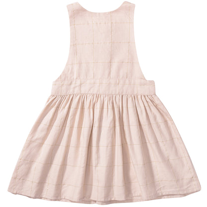 Baby Girls Pink Big check gold lurex  Cotton Dress