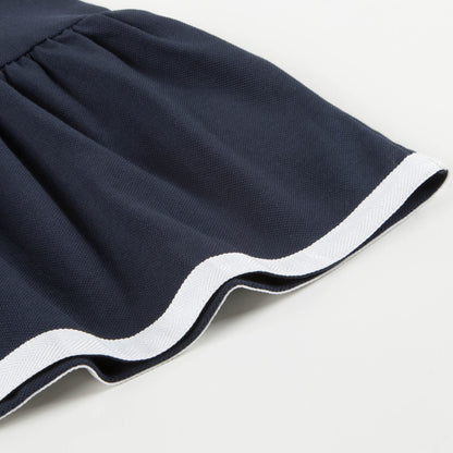 Girls Navy Blue "Abito  Maniche  Corte" Dress