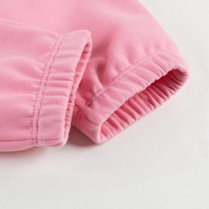 Girls Pink Cotton Tracksuit Trousers