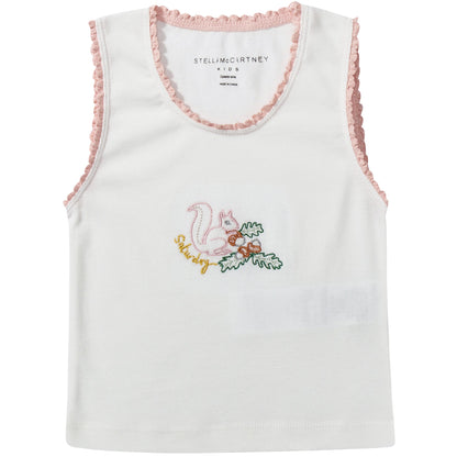 Girls White Organic Cotton  Vests 7 Pack Gift Set