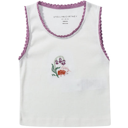 Girls White Organic Cotton  Vests 7 Pack Gift Set