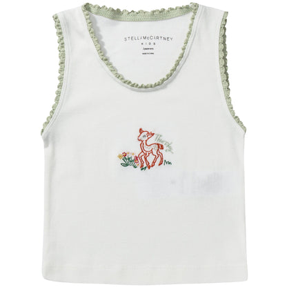 Girls White Organic Cotton  Vests 7 Pack Gift Set