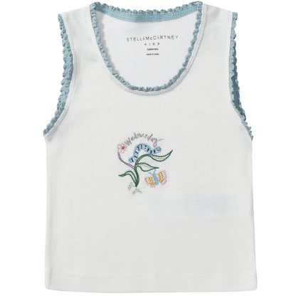 Girls White Organic Cotton  Vests 7 Pack Gift Set