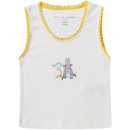 Girls White Organic Cotton  Vests 7 Pack Gift Set