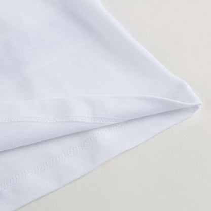 Baby Girls White Cotton Knitted Cuffs T-Shirt
