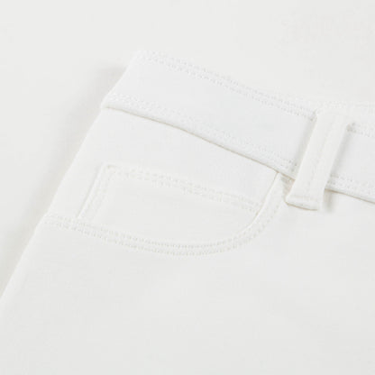 Girls   White   "Pantalone"   Leggings
