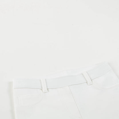 Girls   White   "Pantalone"   Leggings