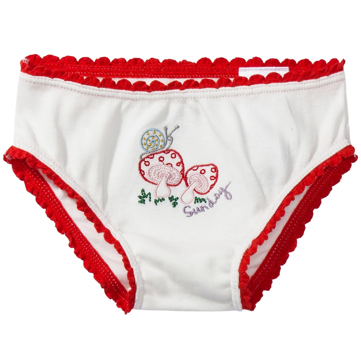 Girls White Organic Cotton Goat  Underwear 7 Pack Gift Set