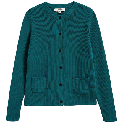 Girls Teal Cotton Zenobia Cardigan