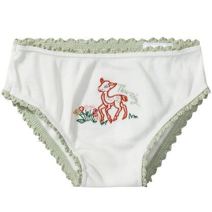 Girls White Organic Cotton Goat  Underwear 7 Pack Gift Set