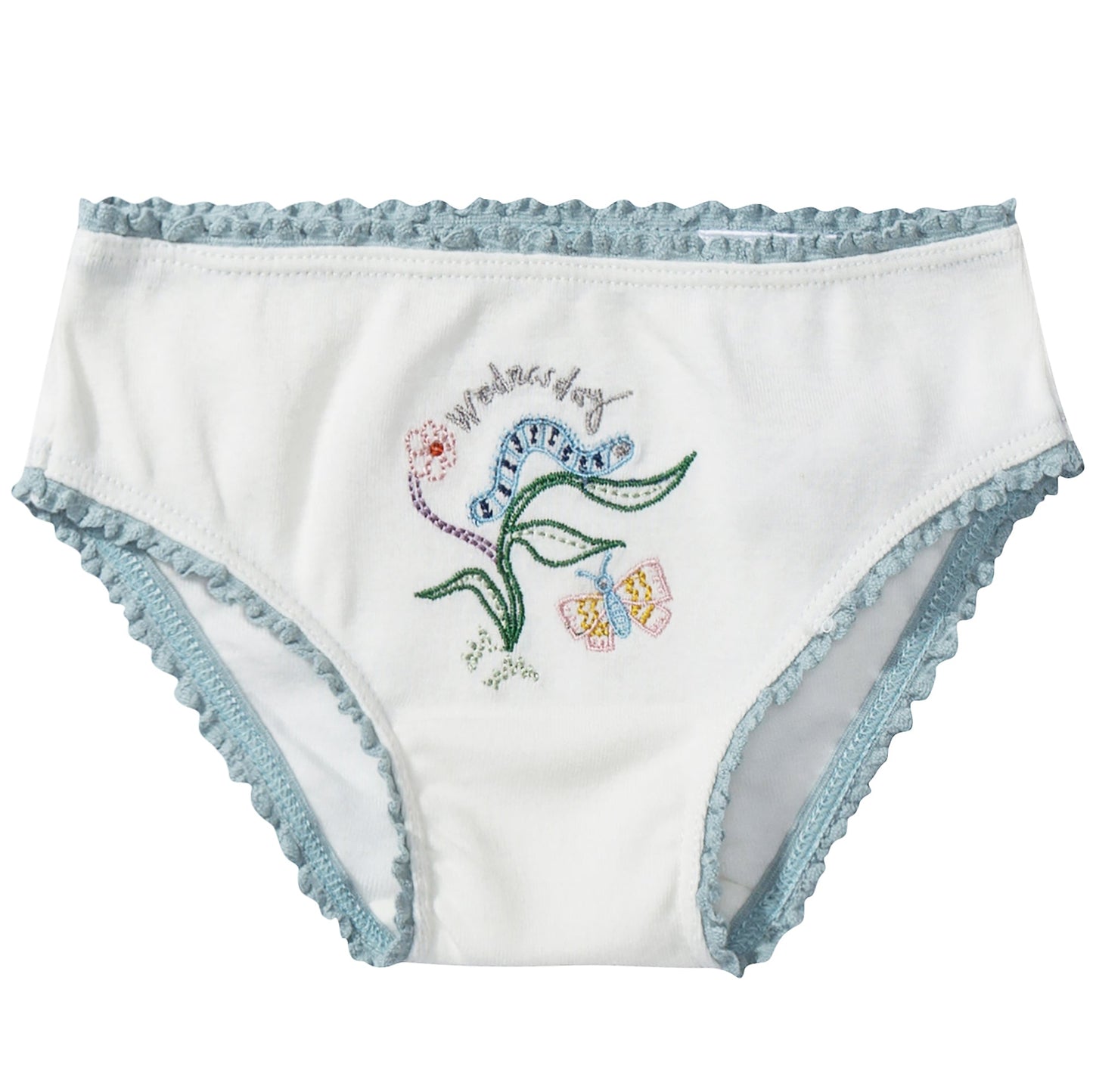 Girls White Organic Cotton Goat  Underwear 7 Pack Gift Set