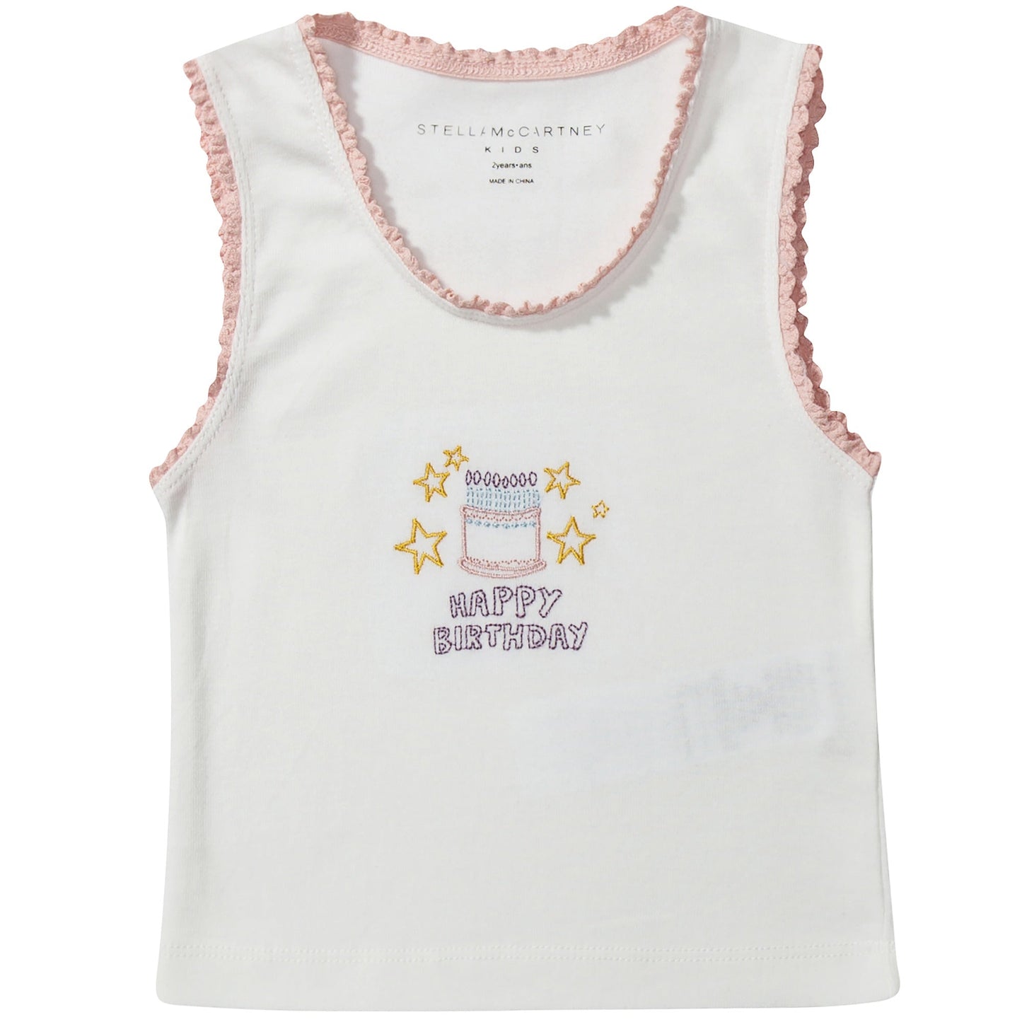 Girls White Organic Cotton Cake  Vests  Gift Set
