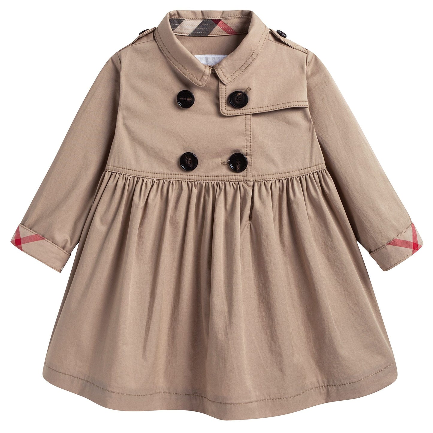 Baby Girls Beige Cotton Trench Dress