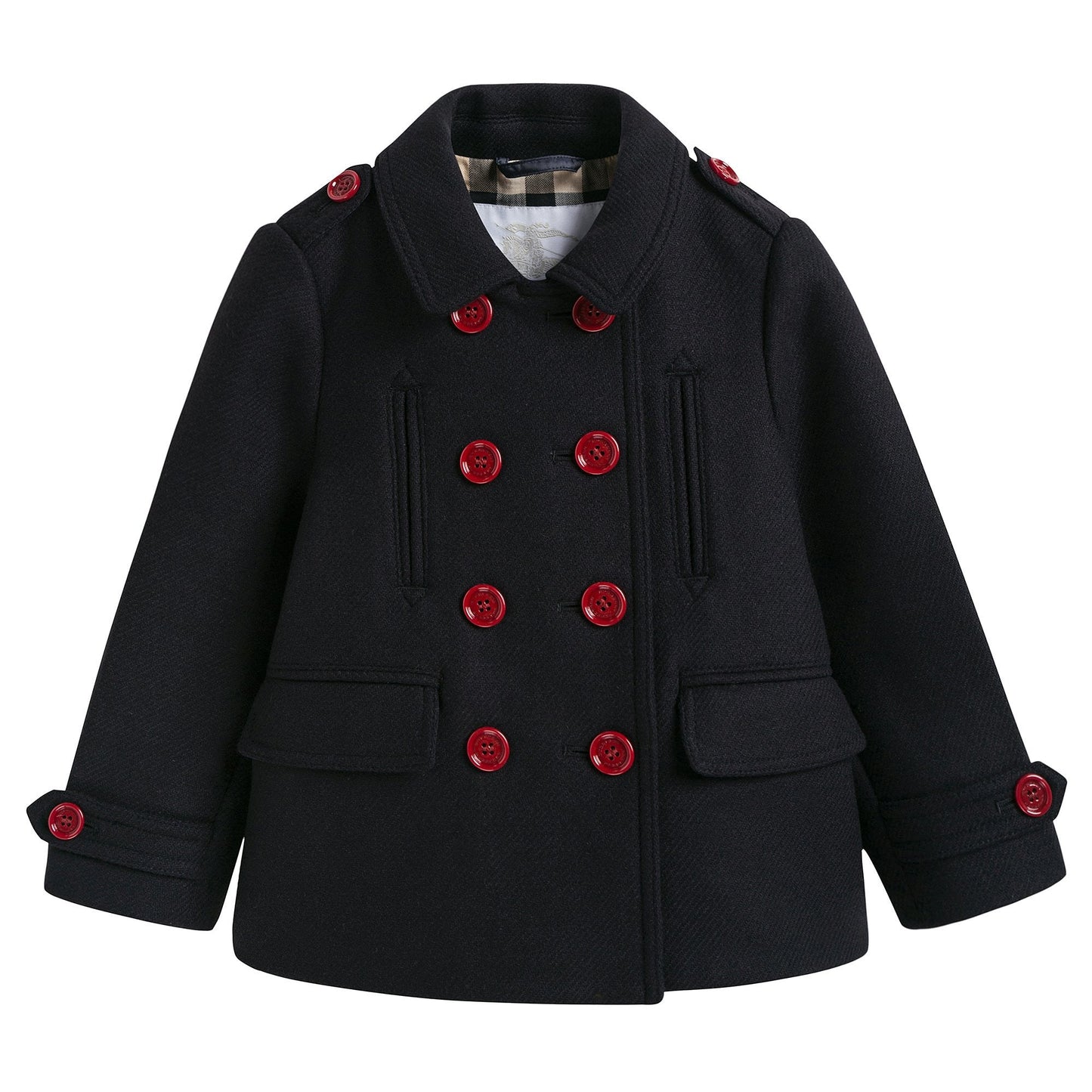 Baby Navy Blue Wool Coat