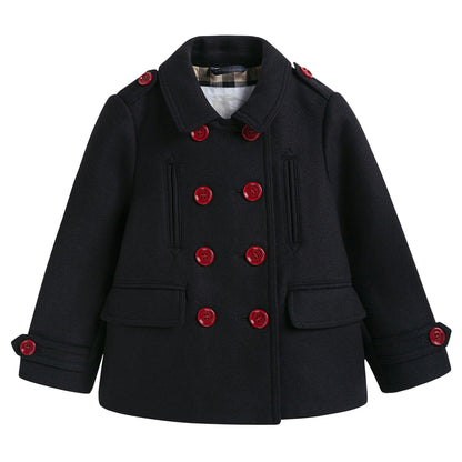 Baby Navy Blue Wool Coat