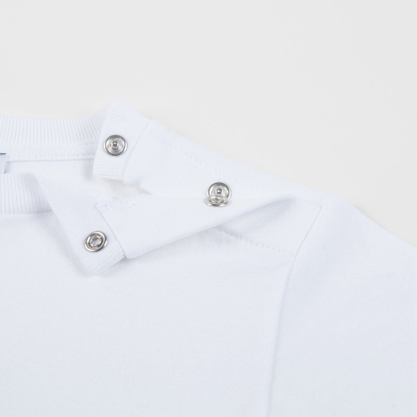 Baby  White  Embroidery  Printing  T-Shirt