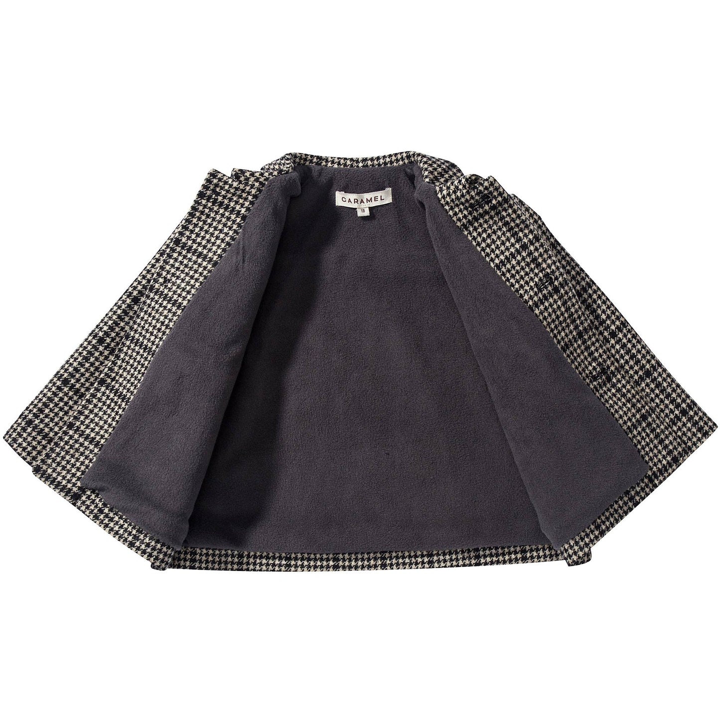 Baby Black Houndstooth  Wool  Coat