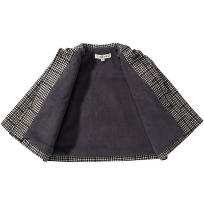 Baby Black Houndstooth  Wool  Coat