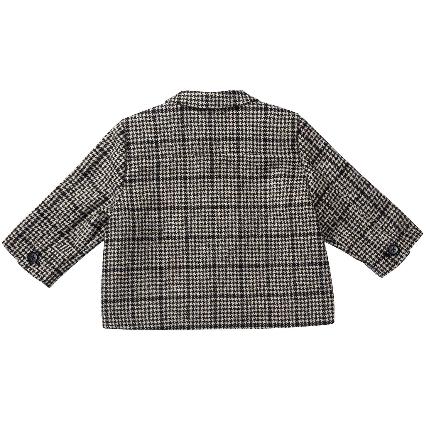 Baby Black Houndstooth  Wool  Coat