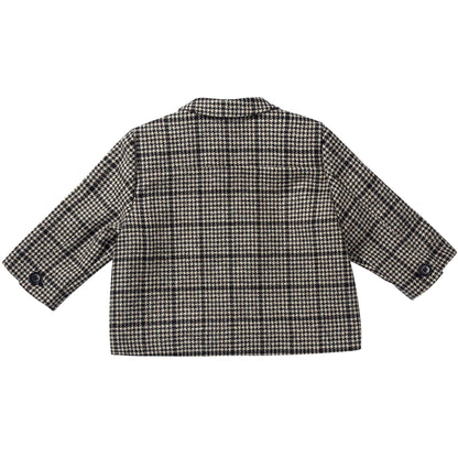 Baby Black Houndstooth  Wool  Coat