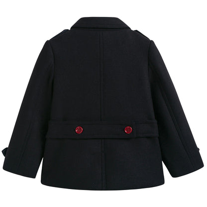 Baby Navy Blue Wool Coat