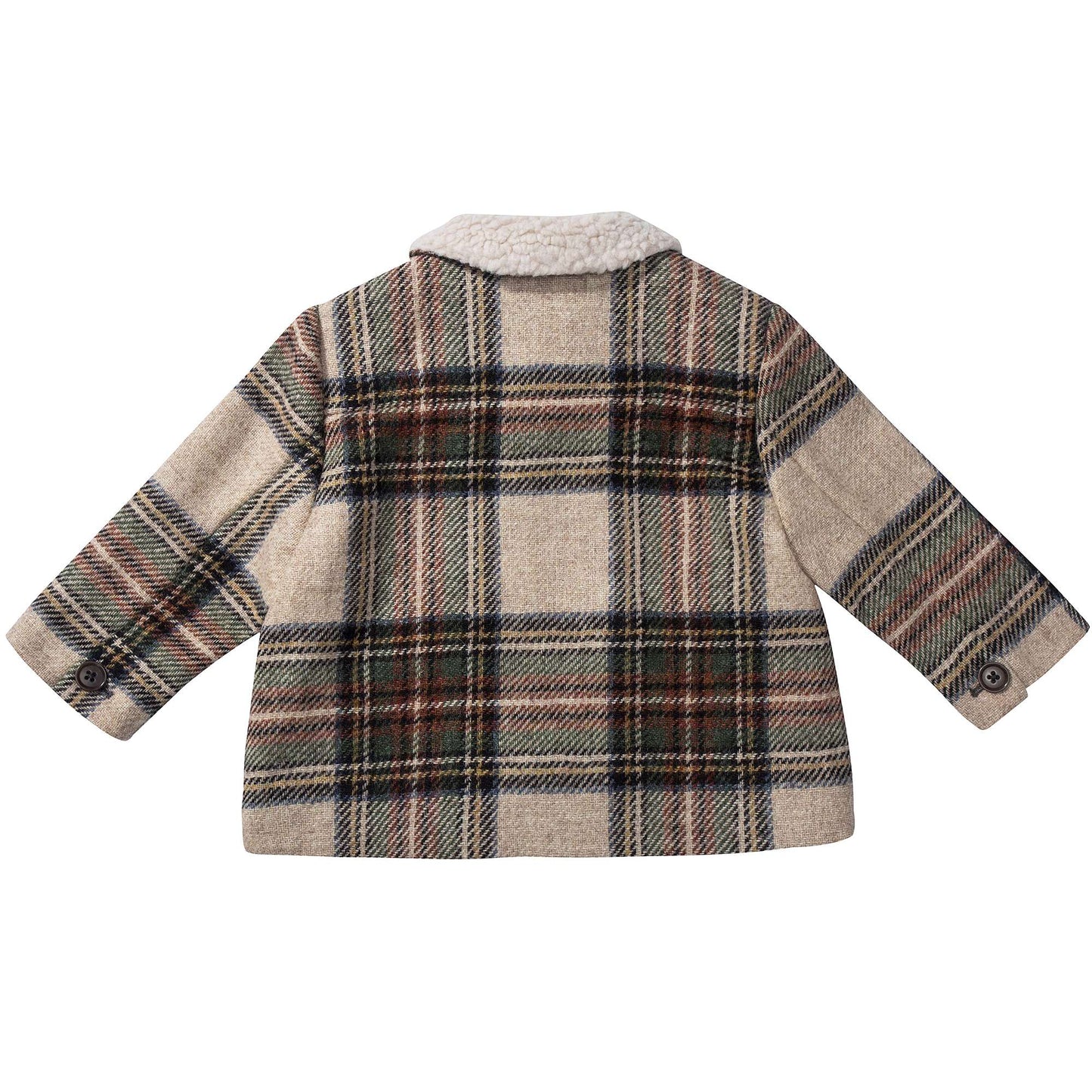 Baby Beige Check  Wool  Coat