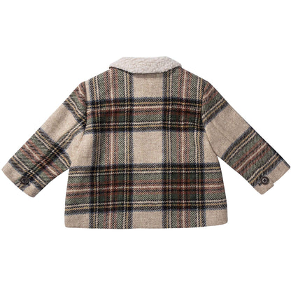 Baby Beige Check  Wool  Coat