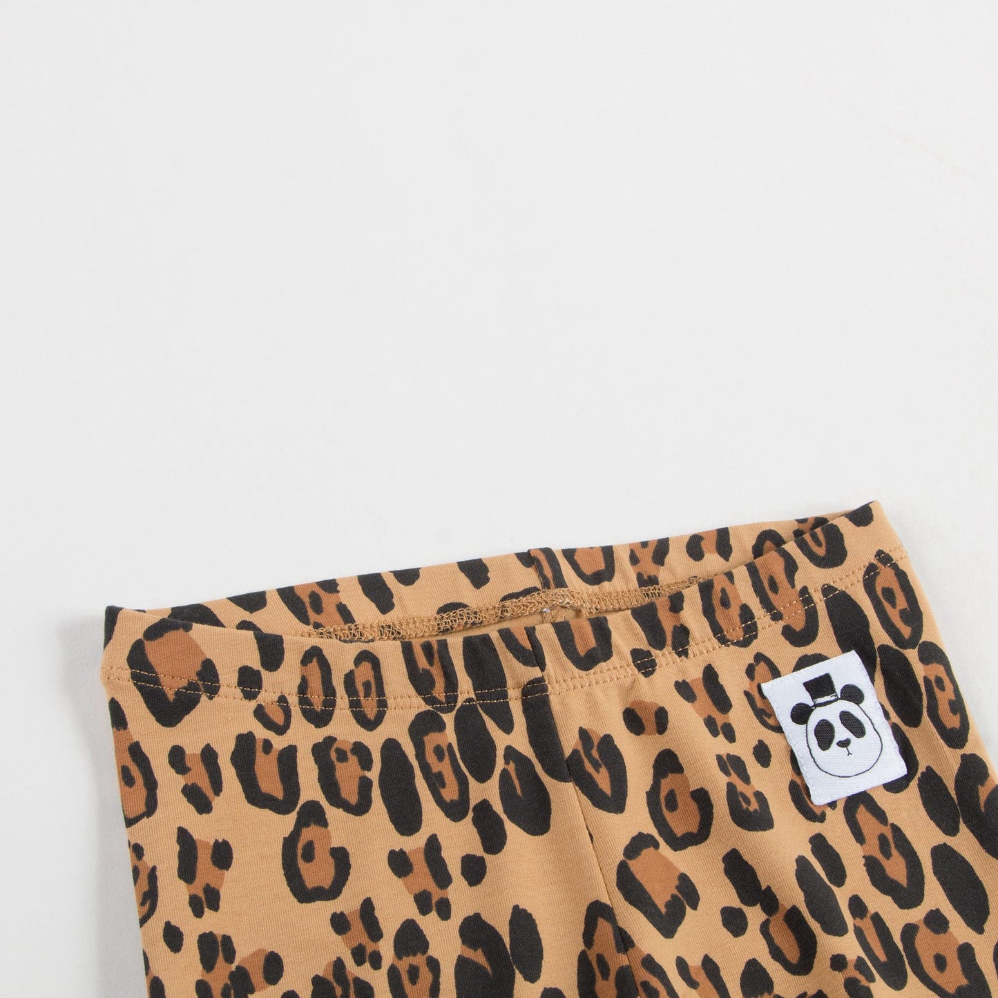 Girls Beige Basic Leopard Leggings