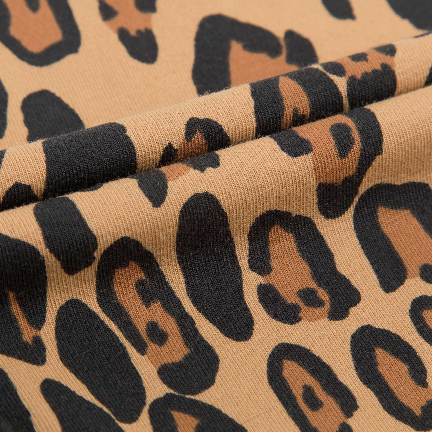 Girls Beige Basic Leopard Leggings