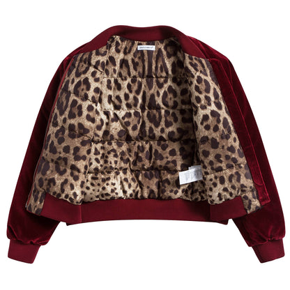 Girls  Red   Velvet  Liner  Pilot   Jacket