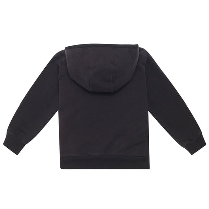Boys Navy Blue Hooded Cotton Jersey Tracksuit