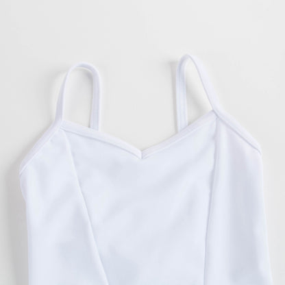 女童白色芭蕾舞连衣裙