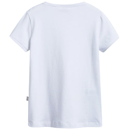 Girls White "Gold Girls" Cotton T-shirt