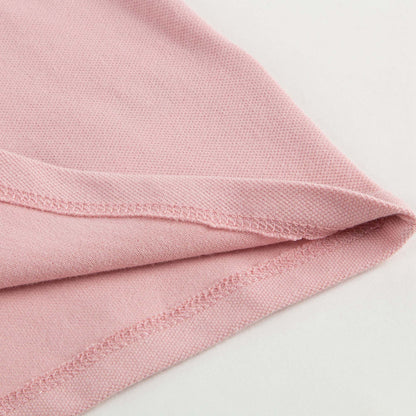 Baby Girls Light Pink Polo Shirt with Check Ruffles