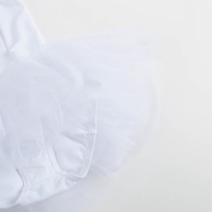 女童白色芭蕾舞连衣裙