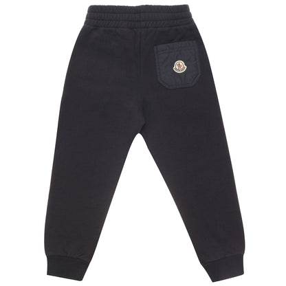 Boys Navy Blue Hooded Cotton Jersey Tracksuit